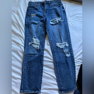 Forever 21 ripped high rise mom jeans